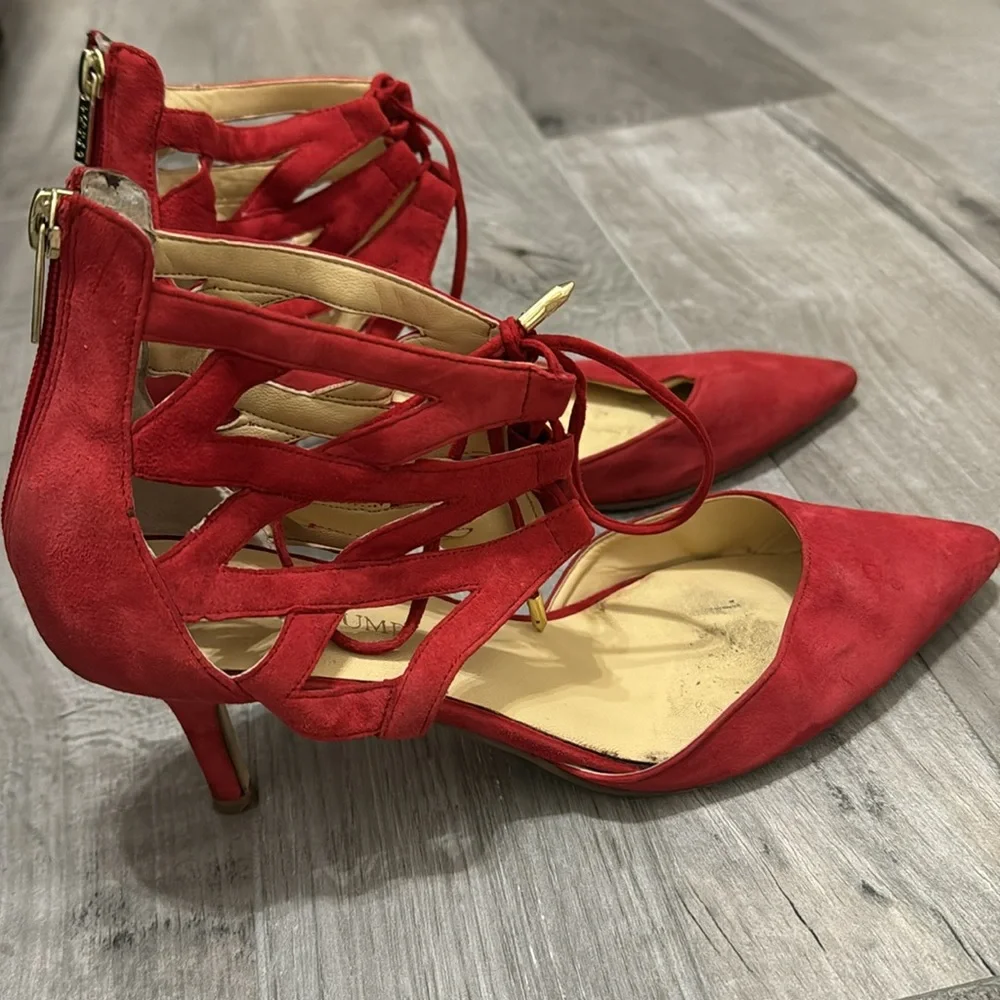 Red Ivanka Trump comfortable suede low heel shoes Size 10 no returns - Picture 10 of 16